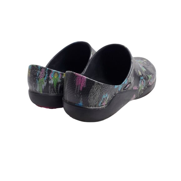 Anywear Women's Size 9 Professional Clogs Black Floral - Picture 5 of 7